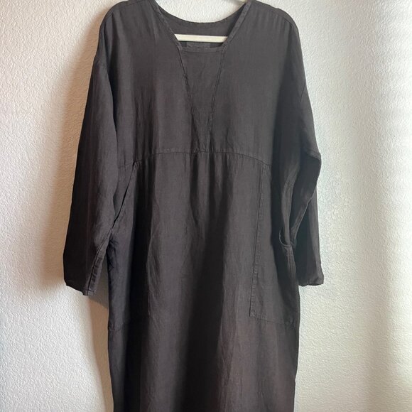 Flax By Jeanne Engelhart - Womens Linen Dress - Picture 1 of 4